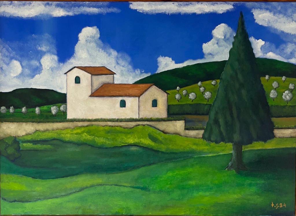 Viandanti, olio su cartone telato 30×40 cm, 2003 - opera di Fabrizio Scarselli